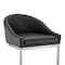 Armen Living Atherik Counter Stool in Brushed Stainless Steel with Black Faux Leather 840254335868 - alternate 5